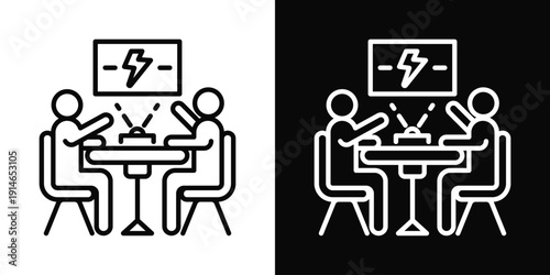 Meeting Disruption Icon White And Black Background Style