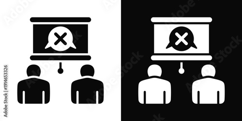 Disagreement Icon White And Black Background Style