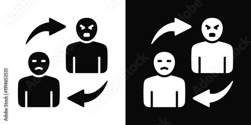 Insult Exchange Icon White And Black Background Style