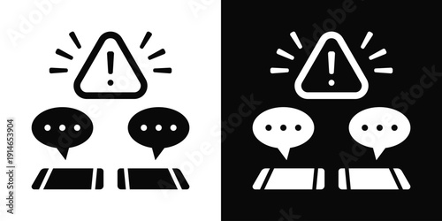 Chat Argument Icon White And Black Background Style