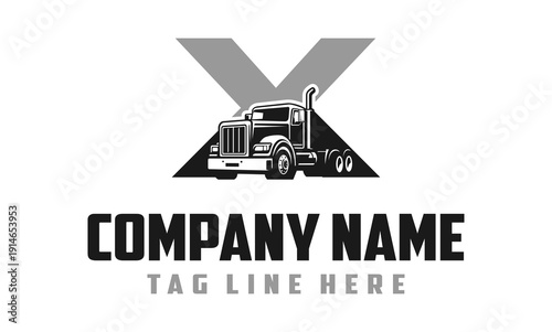 Letter X Truck logo vector 