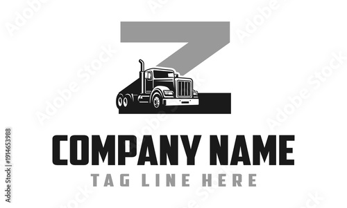 Letter Z Truck logo vector 