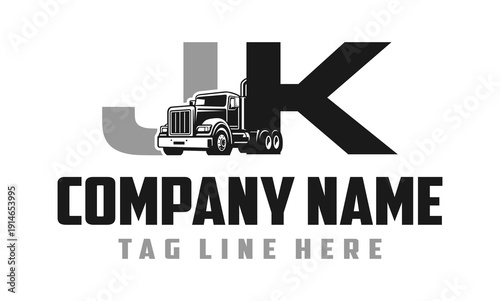 Letter JK Truck logo vector 