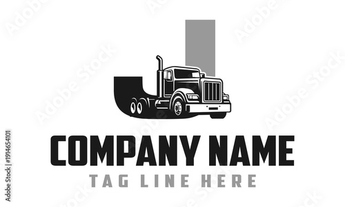 Letter J Truck logo vector 