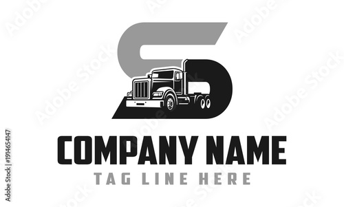 Letter S Truck logo vector 