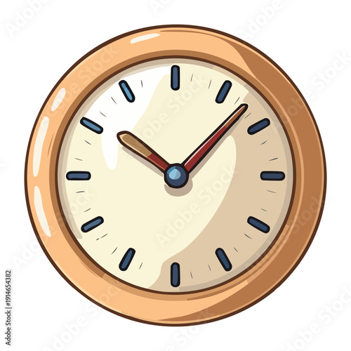 Simple Round Wall Clock Graphic Asset For Office Productivity Tracking And Daily Schedule Management Time Illustration