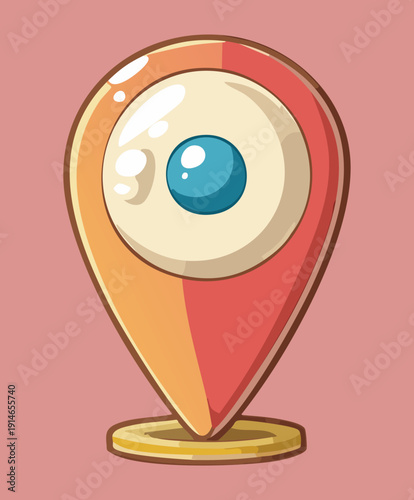 Map pin location icon with circle for navigation and destination tracking Graphic Asset