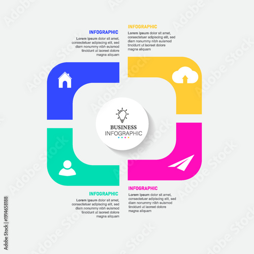 Four section infographic diagram