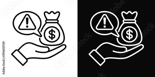 Corruption Case Icon White And Black Background Style