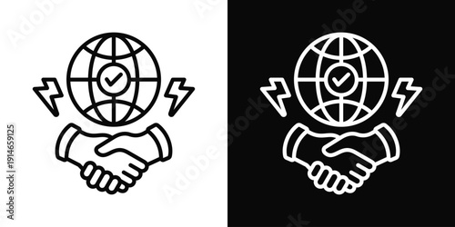 Tense Diplomacy Icon White And Black Background Style