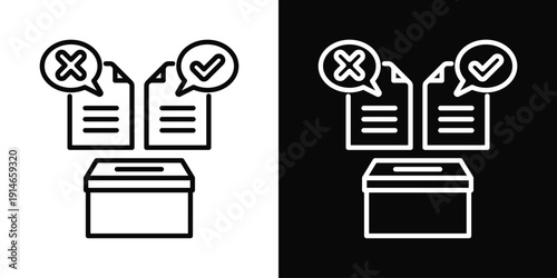 Disputed Vote Icon White And Black Background Style