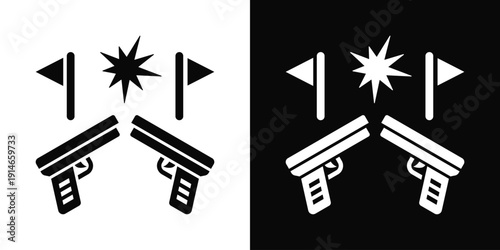 Coup Attempt Icon White And Black Background Style