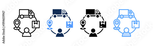 Logistics Management Icon Multiple Style