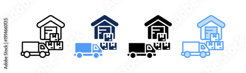 Warehouse Delivery Icon Multiple Style