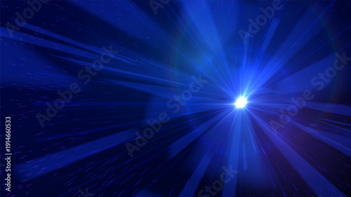 Futuristic blue digital light rays converging into a bright core, representing data transmission, high speed technology, energy flow, virtual space, artificial intelligence digital vector background