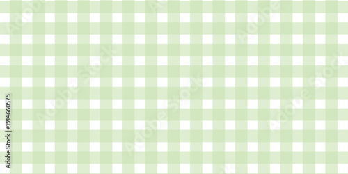 Green and white plaid fabric texture background. Seamless pattern checkered wallpaper. eps 10