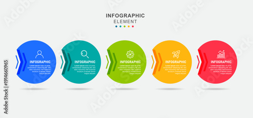 Vector infographic label template with icons. 5 options or steps. Infographics for business concept. Can be used for info graphics, flow charts, presentations, web sites, banners, printed material