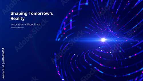 Futuristic digital glowing particles data lines with decentralized network concept representing distributed systems blockchain technology, innovation and next generation connectivity vector background