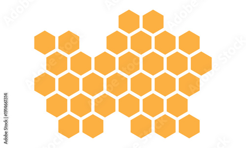 abstract orange honeycomb design art.