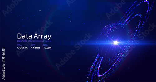 Futuristic digital glowing particles data lines with decentralized network concept representing distributed systems blockchain technology, innovation and next generation connectivity vector background