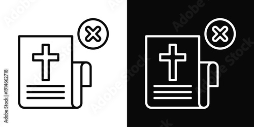 Faith Ban Icon White And Black Background Style