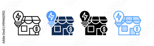 Market Power Icon Multiple Style