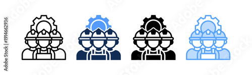 Labor Market Icon Multiple Style