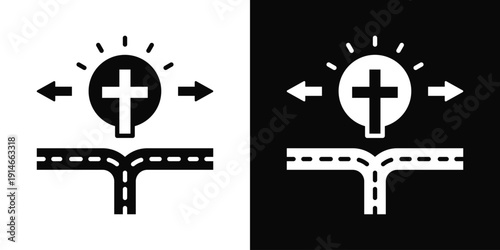 Symbol Clash Icon White And Black Background Style