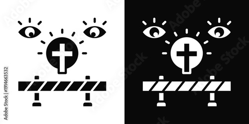 Faith Censorship Icon White And Black Background Style