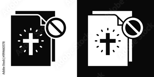 Symbol Ban Icon White And Black Background Style