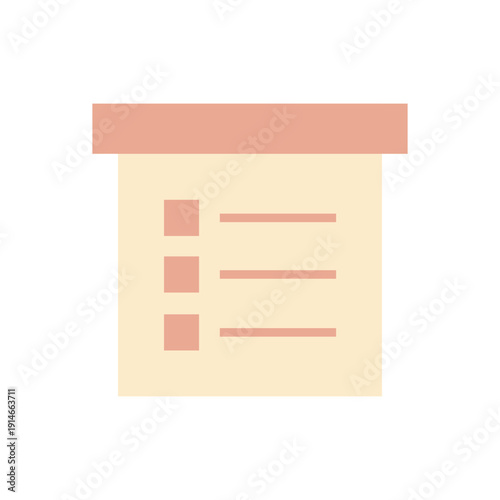 Minimalist Flat Checklist Icon. Checklist Symbol in Flat Design. Checklist Symbol in Flat Design. Basic Checklist Icon Illustration