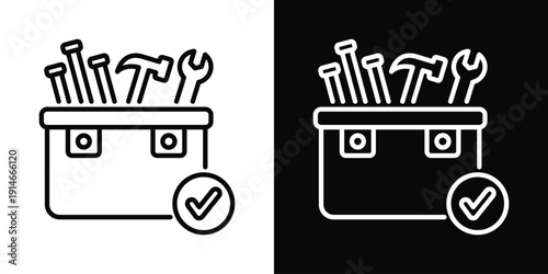 Maintenance Contractor Icon White And Black Background Style
