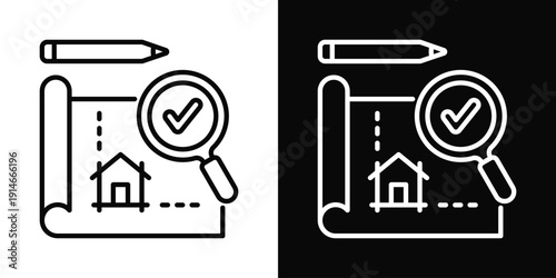 Blueprint Reviewer Icon White And Black Background Style