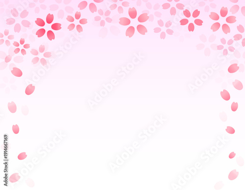 春のイラスト素材　桜舞う綺麗なフレーム　2