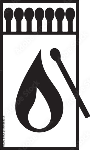 Match, fire sign solid icon. illustration isolated on white 2