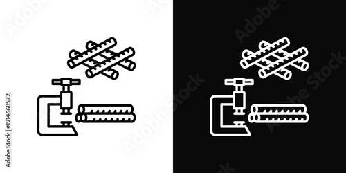 Reinforcement Setup Icon White And Black Background Style