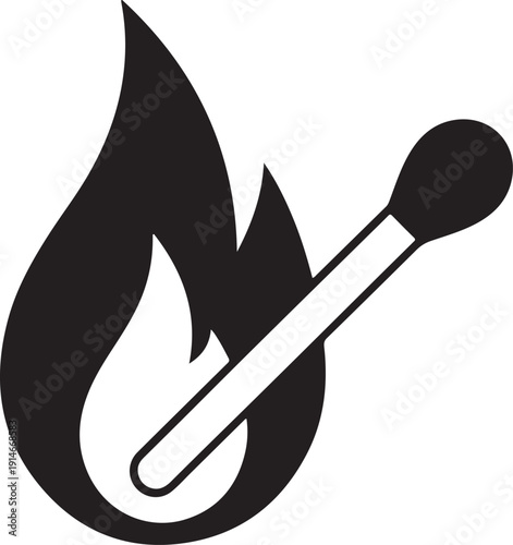 Match, fire sign solid icon. illustration isolated on white 2
