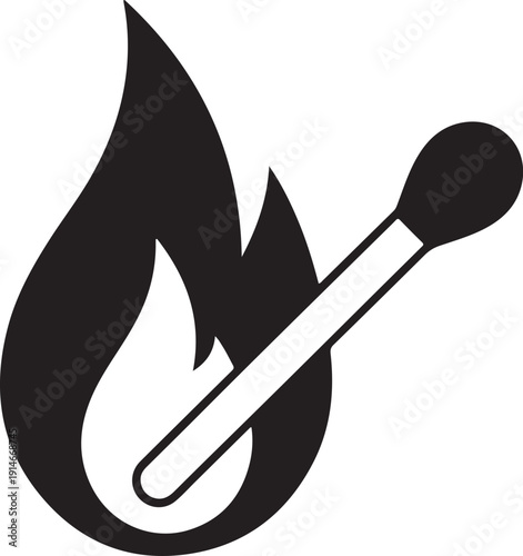 Match, fire sign solid icon. illustration isolated on white 2