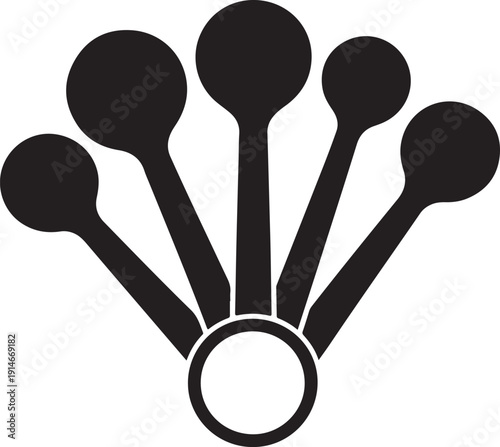 Measuring spoons flat vector icon for cooking apps and websites