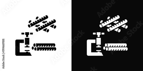 Reinforcement Setup Icon White And Black Background Style