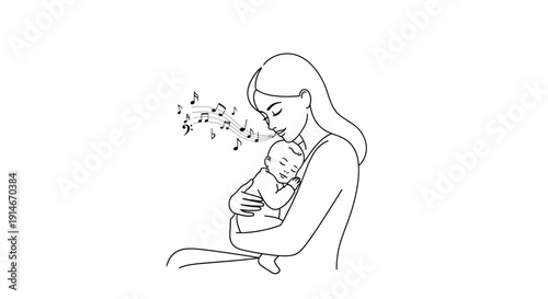 A mother breastfeeding her baby peacefully.