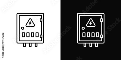 Service Panel Icon White And Black Background Style