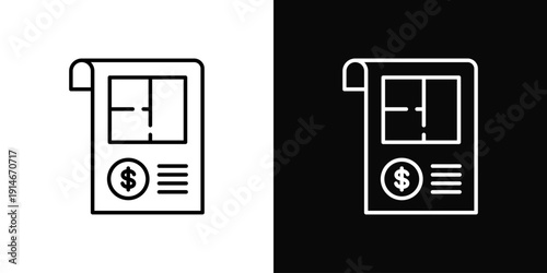 Job Estimation Icon White And Black Background Style