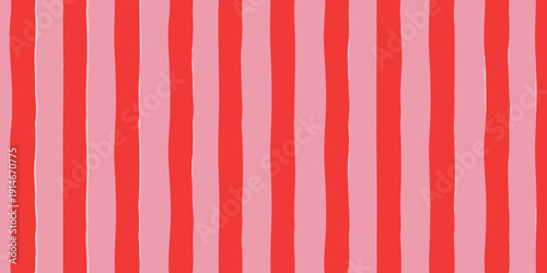 Vertical stripes in shades of pink and red create a bold pattern