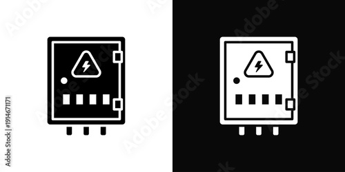 Service Panel Icon White And Black Background Style