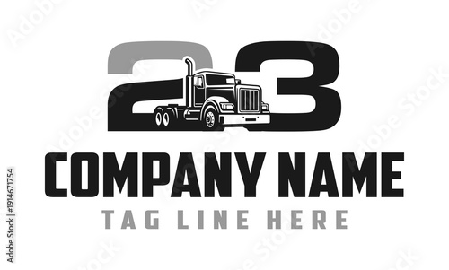 Number 23 Truck logo vector 