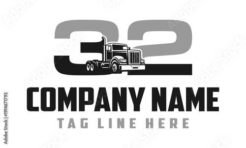 Number 32 Truck logo vector 