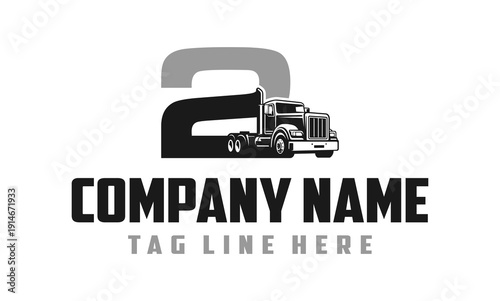 Number 2 Truck logo vector 