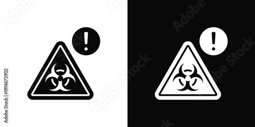 Biohazard Icon White And Black Background Style