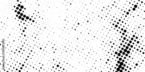 Abstract Halftone Dot Pattern Black and White Background Texture